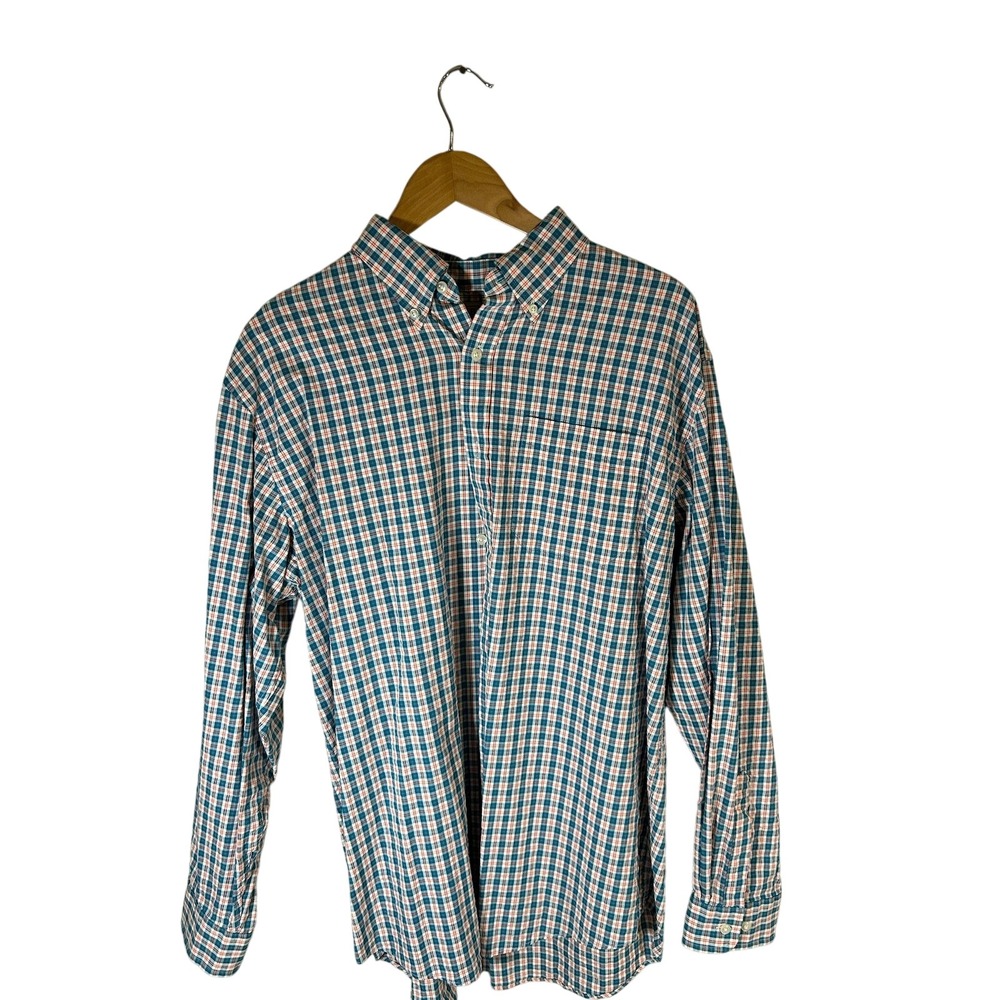 LL Bean Traditional Fit Plaid Button Down‎ Shirt Mens Long Sleeve Cotton Lg Reg